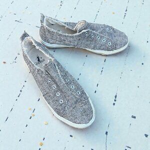 Corkys Babalu Grey Tan Tweed Shoes Casual Slip On Shoes Size 10